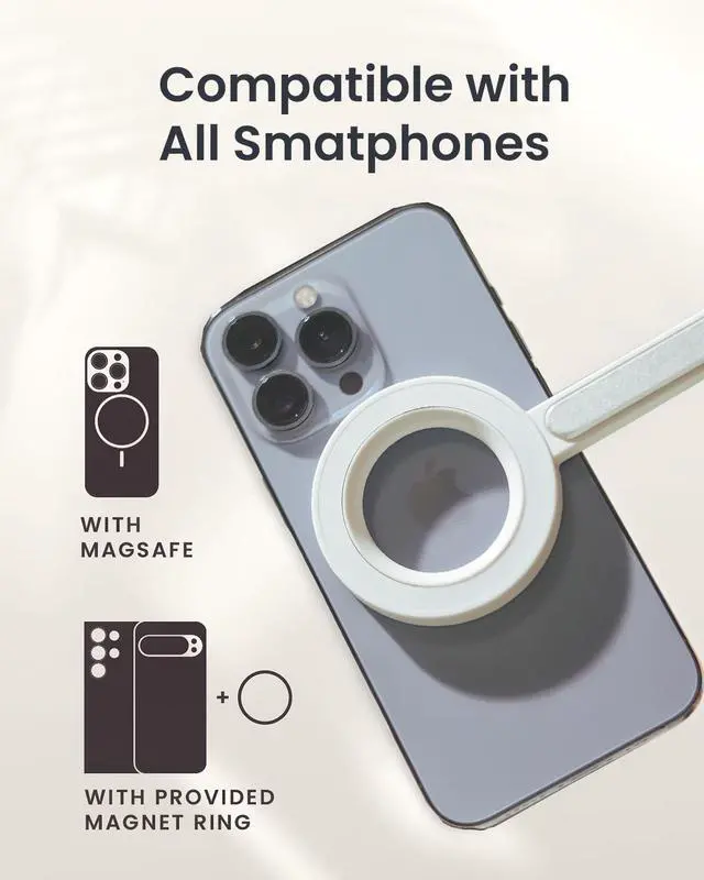 Alt view image 4 of 7 - 64" Magnetic Phone Tripod for iPhone MagSafe, Reinforced Aluminum Selfie Stick Tripod Stand for Video Recording, Vlogging & Travel Content Creators