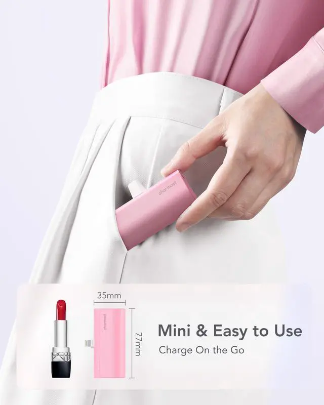 Alt view image 4 of 7 - Small Portable Charger for iPhone, Ultra-Compact 20W PD Fast Charging Power Bank 5000mAh, Mini Battery Pack for iPhone 14/14 Pro Max/13/13 Pro Max/12/12 Pro Max/11/XR/X/8/7/6 etc