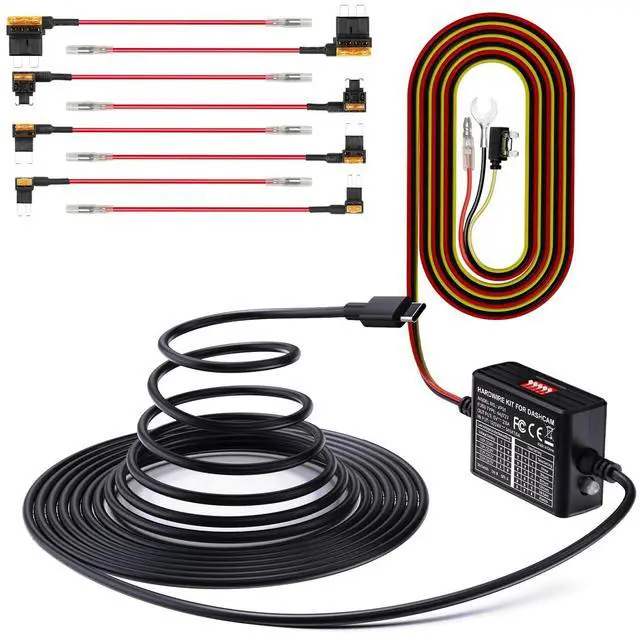 Main image of 14.8ft 5-Level Adjustable Acc Hardwire Kit, Compatible for Dash Cam | USB C Port for Parking Mode, 12V-24V to 5V for E1 Pro, N4(S), N4 Pro S, N5(S), E360, S1 Pro(Max), N2X, E2 Dash Cam