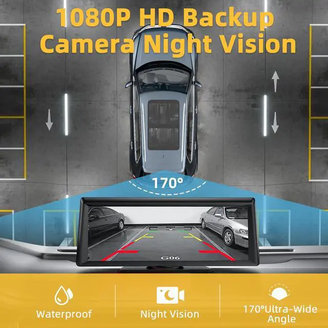 Alt view image 4 of 7 - Wireless Carplay Screen for Car with 2K Dash Cam 8.1" HD Portable Car Stereo Touchscreen with Apple CarPlay Android Auto, Voice Control, Bluetooth, Mirror Link, GPS Navigation, 1080P Backup Camera