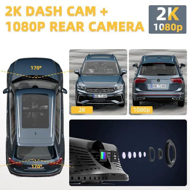 Alt view image 2 of 7 - Wireless Carplay Screen for Car with 2K Dash Cam 8.1" HD Portable Car Stereo Touchscreen with Apple CarPlay Android Auto, Voice Control, Bluetooth, Mirror Link, GPS Navigation, 1080P Backup Camera