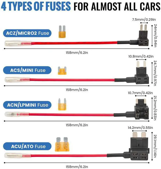 Alt view image 7 of 7 - 3-in-1 Micro USB & Mini USB Type-C Dash Cam Hardwire Kit Car Charging Power Cable 12V-24V to 5V w/Low Voltage Protection 13ft Dash Camera Charger Power Supply Cord for Dashcam GPS Radar Detector