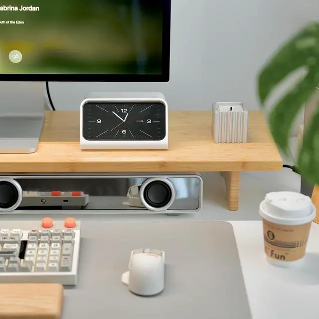 Alt view image 5 of 7 - Bamboo Dual Monitor Stand Riser Natural, 2-Tier Desk Monitor Riser for 2 Monitors, Supports for PC Computer Monitor, Printer, Heavy TV Riser up to 300 lbs