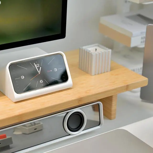 Alt view image 6 of 7 - Bamboo Dual Monitor Stand Riser Natural, 2-Tier Desk Monitor Riser for 2 Monitors, Supports for PC Computer Monitor, Printer, Heavy TV Riser up to 300 lbs