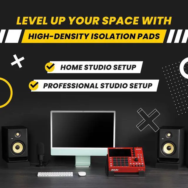 Alt view image 5 of 7 - Studio Monitor Isolation Pads suitable for 6.5, 7 and 8 Inches Large Speakers | Reduce Vibrations and Fits most Stands - Pair | SMPad 8