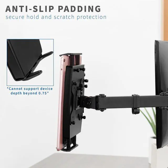 Alt view image 6 of 7 - Universal VESA Mount Adapter for Tablets, 2-in-1 Laptops, & 15.6 inch Portable Monitors, Max VESA 100x100, Adjustable Laptop Holder, Black, MOUNT-UVM02