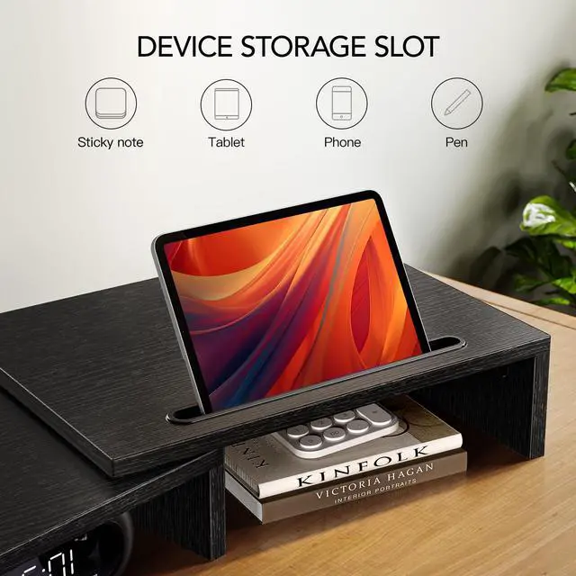 Alt view image 5 of 7 - Dual Monitor Stand Riser for 2 Monitors, Monitor Stand for Desk, Adjustable Computer Monitor Stand with 2 Slot, Multifunctional Desktop Organizer Stand for Laptop, PC, Computer, Printer