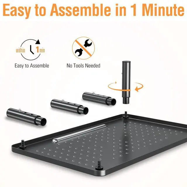 Alt view image 6 of 7 - 2 Pack Monitor Stand Riser - 3 Height Adjustable Monitor Stand for Laptop, Computer, PC, Printer, Mesh Metal Monitor Riser for Desktop Organizer.