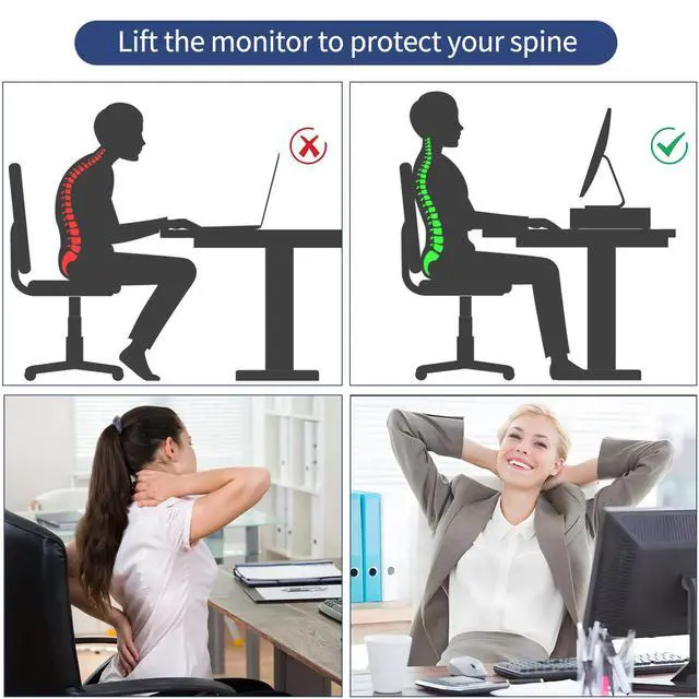 Alt view image 2 of 7 - Computer Monitor Stands Riser2-Tier Desk Organizers and Accessories, Office Desk Accessories Organizer with Drawers and 2 Pen Holder for Office Supplies (Purple)