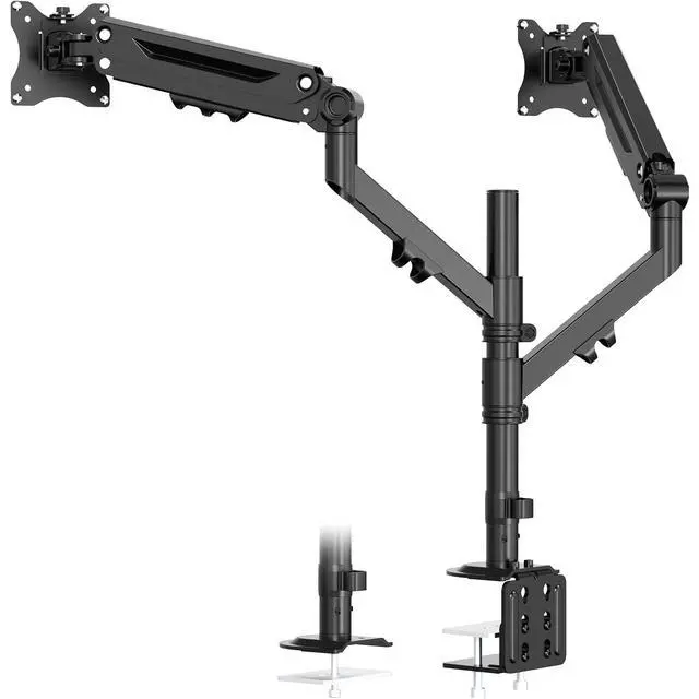 Alt view image 7 of 7 - Dual Monitor Mount for 17 to 40 inches, Holds up to 26.4 lbs, Monitor Desk Arms for 2 Monitors Vertical/Parallel Placement, with Clamp/Grommet Base, VESA Mount 75/100 mm