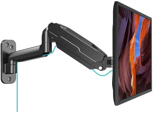 Main image of Single Monitor Wall Mount for 13 to 32 Inch Computer Screens, Height Adjustable Wall Mount Monitor Arm Holds Up to 19.8lbs, Full Motion Wall Bracket, VESA Mount 75x75, 100x100, Black