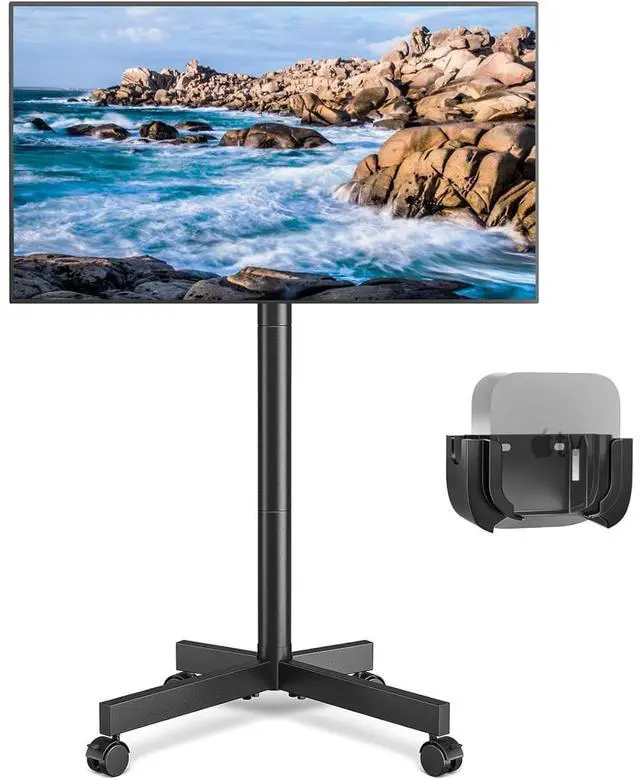 Main image of Mobile TV Cart Rolling TV Stand for 23-65 Inch Screens, Portable TV Stand on Wheels with Tilt and Height Adjustable, Outdoor TV Mount Stand Holds up to 88 lbs for Home Office MAX VESA 400x400mm