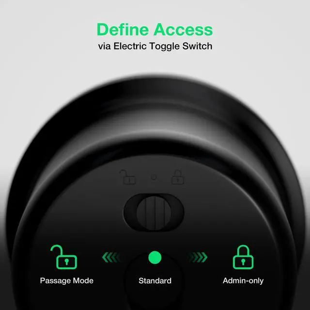 Alt view image 3 of 6 - Fingerprint Door Knob Lock with Keypad Biometric Door Knob Auto-Lock 4* AAA Alkaline Batteries Interior Door Lock for Bedroom, Garage, Office, Pantry Door G1 Black