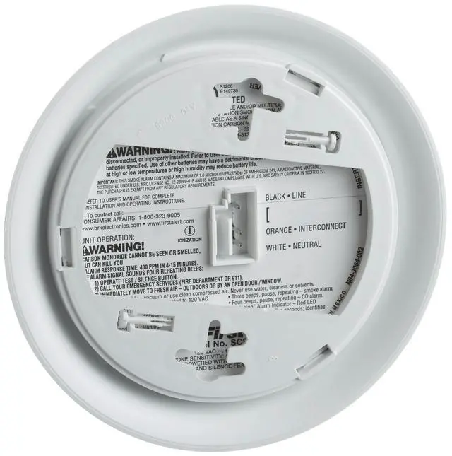 Alt view image 3 of 4 - BRK SC-9120B Hardwired Smoke and Carbon Monoxide (CO) Detector with Battery Backup