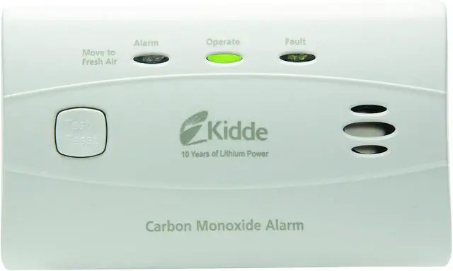 Main image of Carbon Monoxide Detector with 10-Year Battery, 3 LEDs, Replacement Indicator, Test-Reset Button