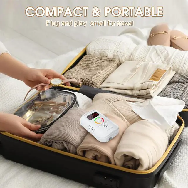 Alt view image 7 of 7 - 2 Pack Carbon Monoxide Detector, Plug-in Wall Carbon Monoxide Gas Detector, Portable Carbon Monoxide Detector with Digital Display LED, CO Alarm Monitor with Audible and Visual Alarm Test Mute Button