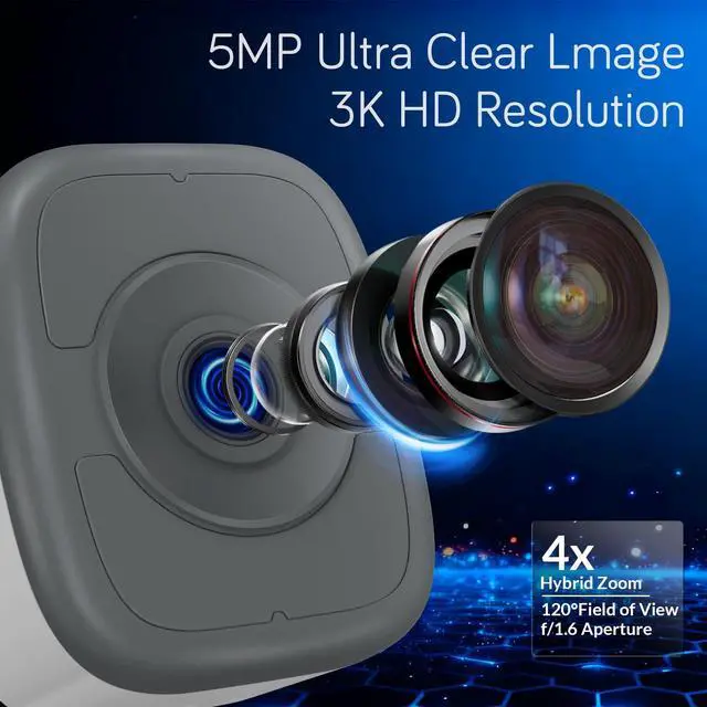 Alt view image 7 of 7 - 5MP 3K Window Security Camera with 24/7 Recording, No Subscription Required, Indoor Camera with Color Night Vision, Motion Detection, 2.4G5G WiFi, Quick & Easy Installation (2Pack)