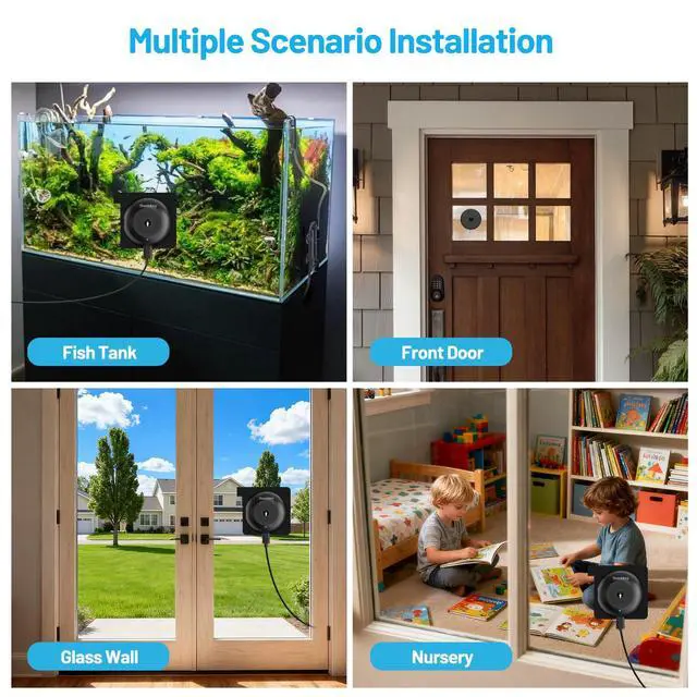 Alt view image 7 of 7 - No Drill Window Camera for Home Security - 5GHz/2.4GHz WiFi Anti-Glare Indoor Security Camera, Starlight Color Night Vision, 24/7 Recording,Human Detection Real-Time Alarm, 2-Way Audio,Alexa
