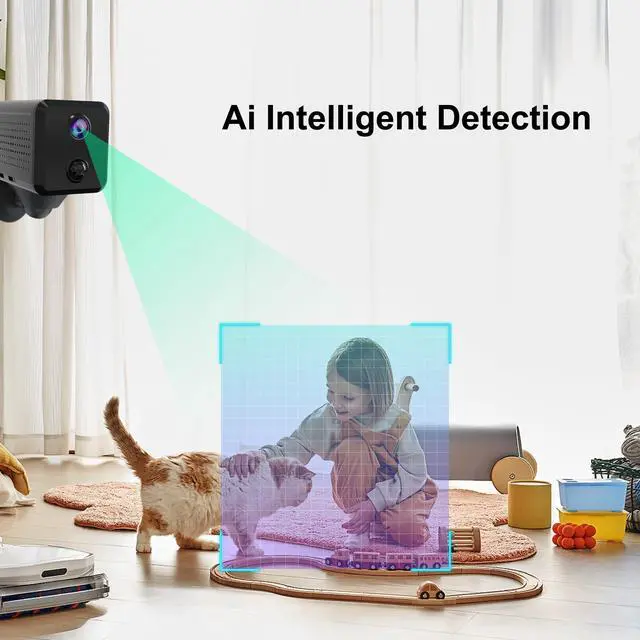 Alt view image 6 of 7 - Wireless Mini Security Camera FKJ-WiFi, Remoted App Viewing, Long time Standby Battery Camera for Home, 2K Live View, Portable,Indoor with Auto Night Vision & Real-time Motion Alerts