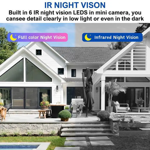 Alt view image 4 of 7 - Wireless Mini Security Camera FKJ-WiFi, Remoted App Viewing, Long time Standby Battery Camera for Home, 2K Live View, Portable,Indoor with Auto Night Vision & Real-time Motion Alerts