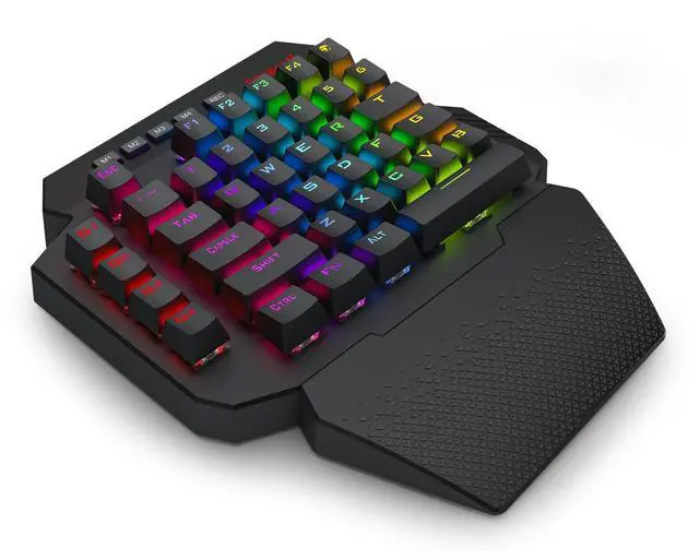 Alt view image 2 of 6 - K758 Wired One-Handed RGB Mechanical Gaming Keyboard, 39 Keys Type-C Professional Gaming Keypad w/Upgraded Hot-Swappable Socket, 4 Onboard Macro Keys & Dedicated Wrist Rest