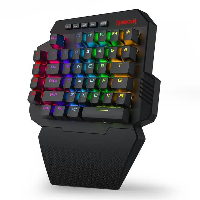 Alt view image 3 of 6 - K758 Wired One-Handed RGB Mechanical Gaming Keyboard, 39 Keys Type-C Professional Gaming Keypad w/Upgraded Hot-Swappable Socket, 4 Onboard Macro Keys & Dedicated Wrist Rest