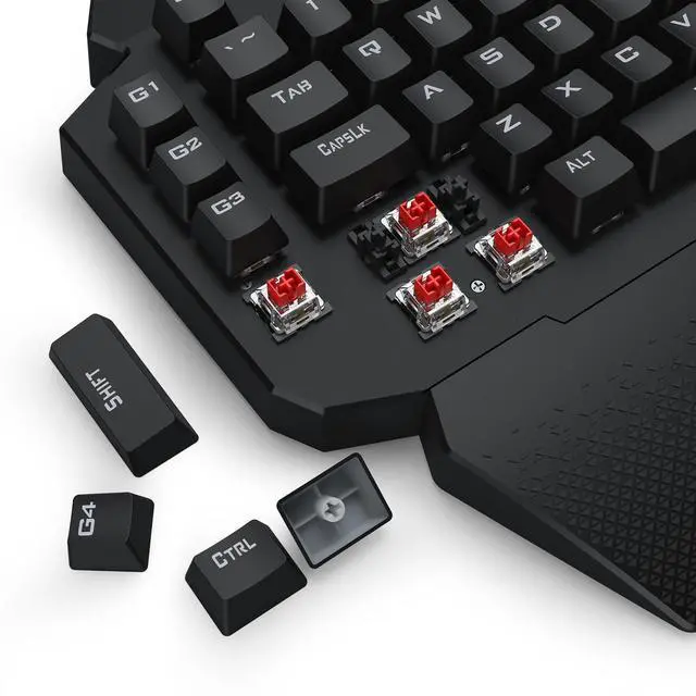 Alt view image 5 of 6 - K758 Wired One-Handed RGB Mechanical Gaming Keyboard, 39 Keys Type-C Professional Gaming Keypad w/Upgraded Hot-Swappable Socket, 4 Onboard Macro Keys & Dedicated Wrist Rest