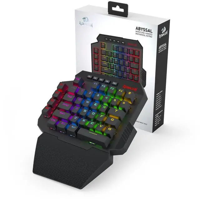 Alt view image 6 of 6 - K758 Wired One-Handed RGB Mechanical Gaming Keyboard, 39 Keys Type-C Professional Gaming Keypad w/Upgraded Hot-Swappable Socket, 4 Onboard Macro Keys & Dedicated Wrist Rest