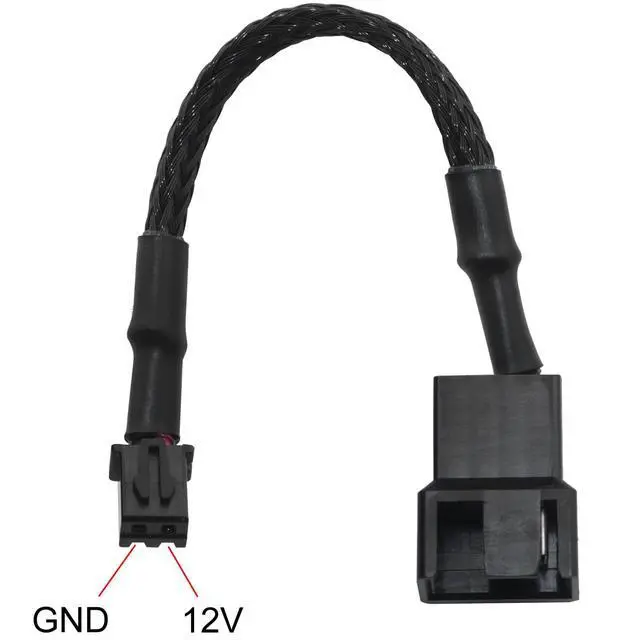 Alt view image 5 of 5 - 2PCS Mini 2-Pin Fan Adapter Cables to 4-Pin PC Fans to Mini 2-Pin JST XH 2.5mm Headers to Fan Power Adapter with Braid 24AWG Coarse Copper Cable for Device Connection Black