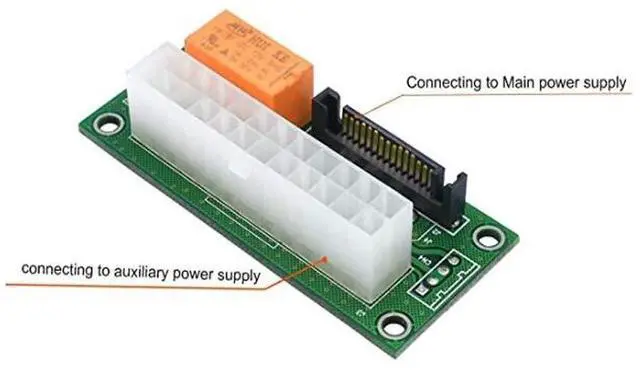 Alt view image 3 of 6 - Multiple Power Supply Adapter Sync Start Card Dual PSU Connector Jumper Connector with Sata 2 Pack