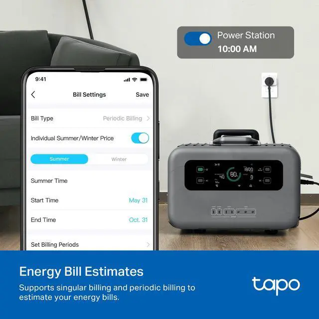 Alt view image 5 of 7 - Smart Plug Mini, Matter Compatible, Compatible with Alexa, Google Home & Samsung SmartThings, Energy Monitoring, 15A, UL Certified, 2.4G Wi-Fi Only, Tapo P110M(4-Pack)