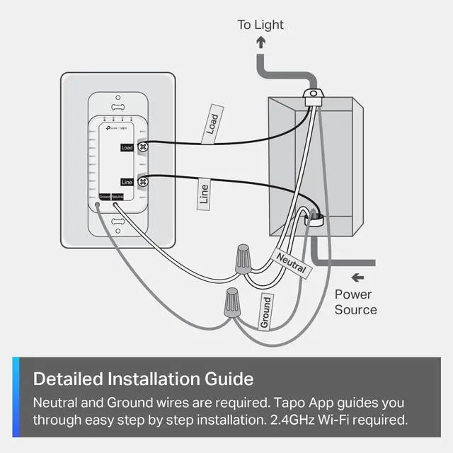 Alt view image 4 of 6 - Matter Smart Dimmer Switch: Voice Control w/Siri, Alexa & Google Assistant, UL Certified, Timer & Schedule, Easy Guided Install, Neutral Wire Required, Single Pole, Tapo S505D(2-Pack)