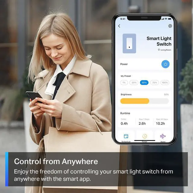 Alt view image 5 of 6 - Matter Smart Dimmer Switch: Voice Control w/Siri, Alexa & Google Assistant, UL Certified, Timer & Schedule, Easy Guided Install, Neutral Wire Required, Single Pole, Tapo S505D(2-Pack)