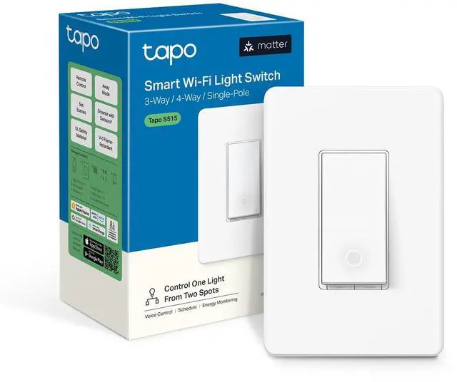 Main image of Smart Switch, Single-Pole/3-Way/4-Way, Matter Compatible, Energy Monitoring, Neutral Wire Required, Works with Alexa, Siri, Google Home, SmartThings, UL Certified, 2.4GHZ Wi-Fi, Tapo S515