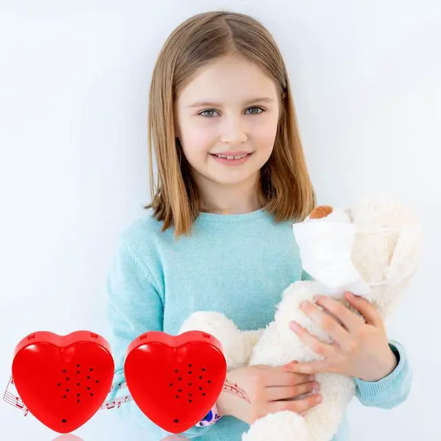 Alt view image 5 of 6 - 4 Pack 60 Seconds Voice Recorder for Stuffed Animal Heart Red Push Button Heart Shaped Sound Recorder Recordable Device for Toy Plush Bear Doll Voice Message Recording