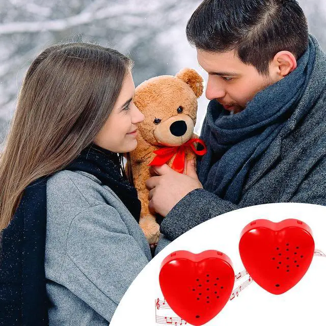 Alt view image 6 of 6 - 4 Pack 60 Seconds Voice Recorder for Stuffed Animal Heart Red Push Button Heart Shaped Sound Recorder Recordable Device for Toy Plush Bear Doll Voice Message Recording