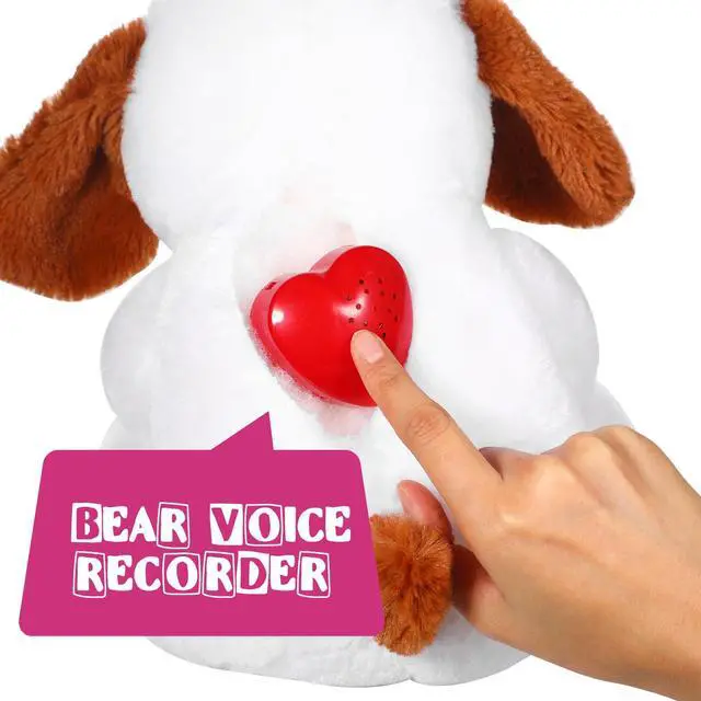 Alt view image 4 of 6 - 4 Pack 60 Seconds Voice Recorder for Stuffed Animal Heart Red Push Button Heart Shaped Sound Recorder Recordable Device for Toy Plush Bear Doll Voice Message Recording