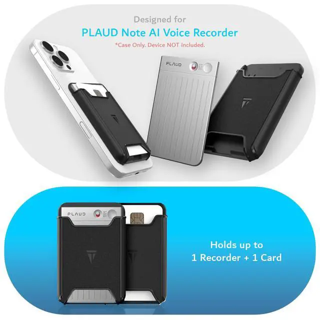Alt view image 2 of 7 - Magnetic Holder for PLAUD Note and Plaud Note Pro AI Voice Recorder Case Hard PC Slim Carrying Protective Cover with Strong Magnetic Attachment - Black