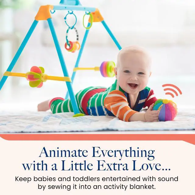 Alt view image 7 of 7 - Mini-Me, 60-Second Multi-Message Audio Recorder for Plush Toys, Quilts, Pillow, Crafts, Playful Mini Voice Gift Inserts for Custom Sound Gifting & DIY Projects 1-Pack