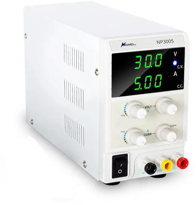 Main image of 30V 5A DC Bench Power Supply Variable 3-Digital LED Display, Switching Lab Power Supply with Free Alligator Clip US Power Cord