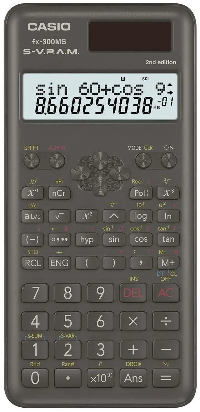 Main image of fx-300MS Plus 2nd Edition Standard Scientific Calculator with 2-Line Display | 10-Digit LCD, Trig, Stats, Fractions | Ideal for High School Algebra, Trigonometry & Test Prep