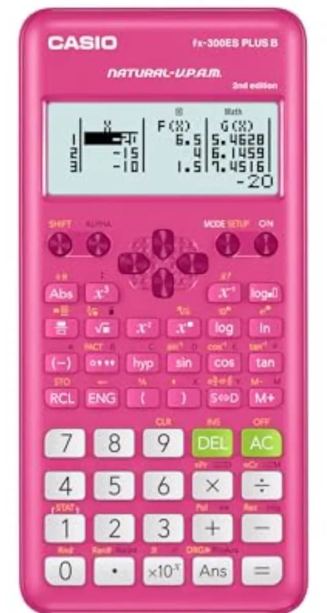 Main image of fx-300ES Plus 2nd Edition Scientific Calculator, 262 Functions, Natural Textbook Display, Pink