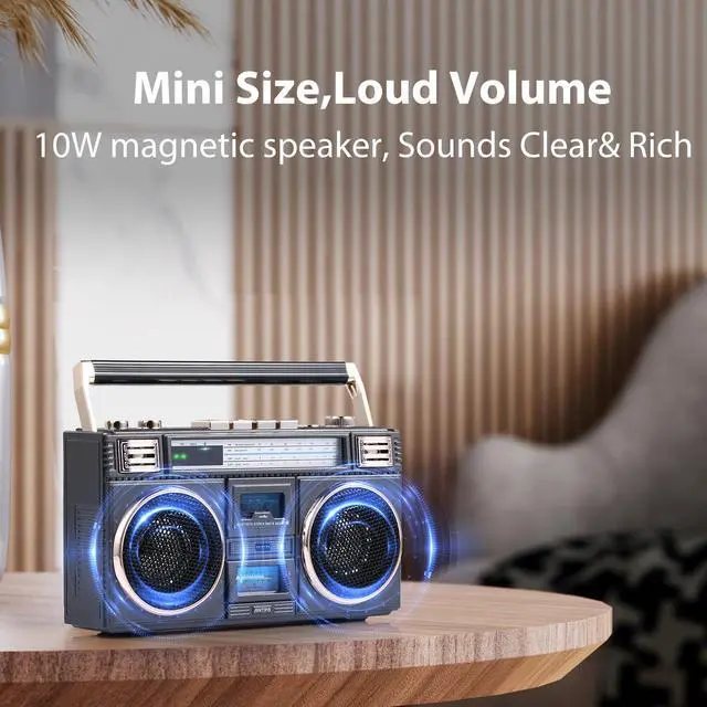 Alt view image 4 of 7 - Retro Vintage Radio Bluetooth Speakers Vintage Decor Small Wireless Speakers Stereo Radio Portable FM with Rich Bass Speakers Support TF Card for Home/Outdoor/Gift