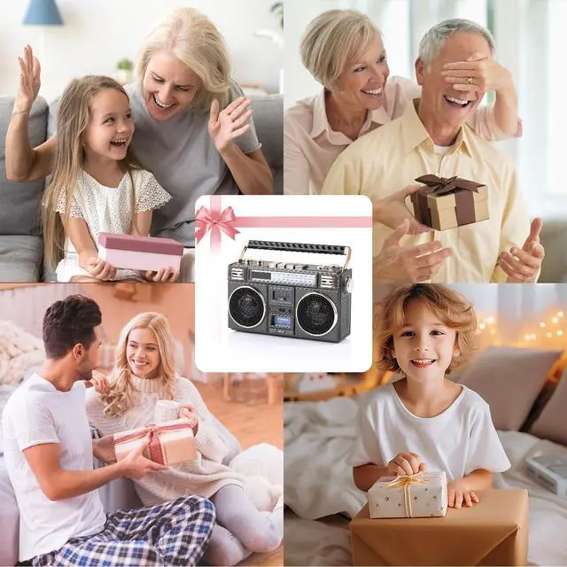 Alt view image 7 of 7 - Retro Vintage Radio Bluetooth Speakers Vintage Decor Small Wireless Speakers Stereo Radio Portable FM with Rich Bass Speakers Support TF Card for Home/Outdoor/Gift