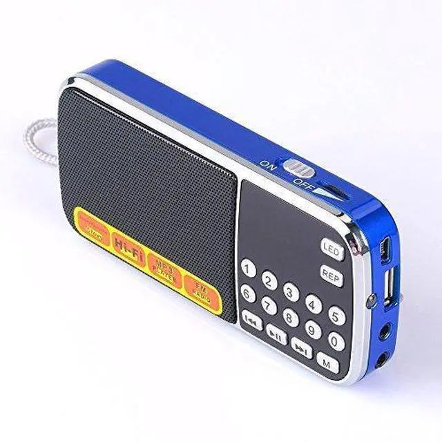 Main image of Radios Portable AM with MP3 Speaker, Portable Radio Support TF Card/USB,Rechargeable Battery Powered FM Radio,Mini Radio with Best Reception (Blue)