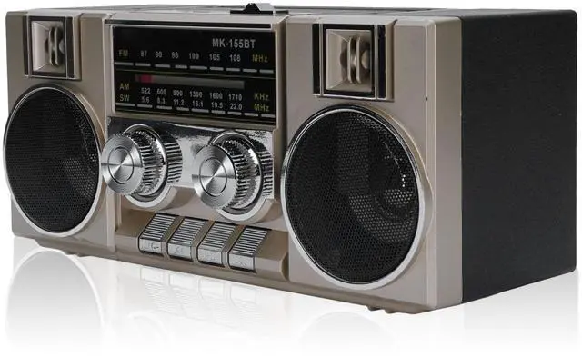 Main image of Radios Portable AM FM, Full Band Portable Radio with RGB Bluetooth Speaker, Clear Sound Quality for Garden, Park, Bathroom (Gold)