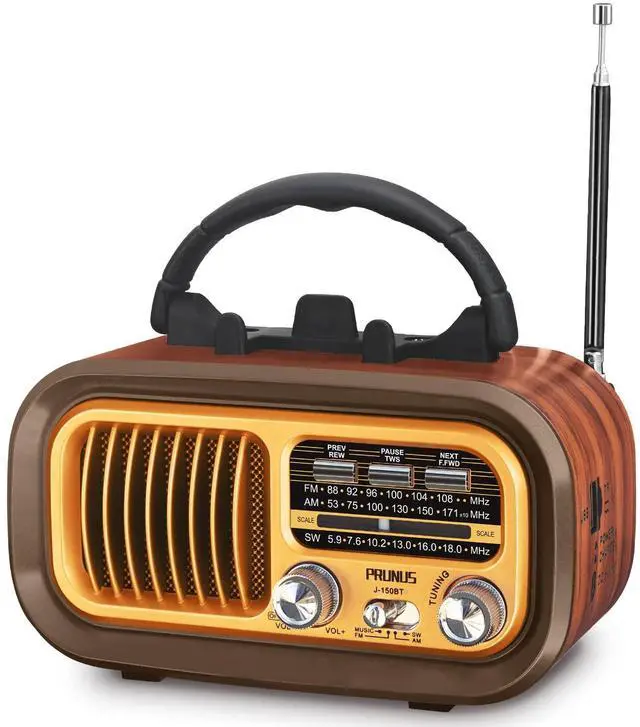 Main image of J150 Vintage/Retro Radio Bluetooth Speaker, AM FM Radio with Bluetooth, Bluetooth Radio, Support TF Card/USB Playing, TWS, D Battery Operated Radio, Rechargeable Radios