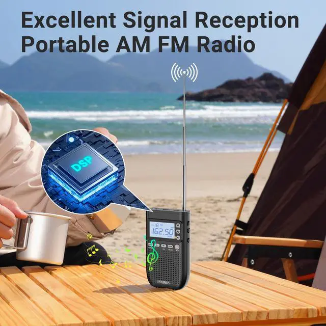 Alt view image 4 of 6 - J-618 Portable Radio AM FM to Bluetooth Earphone, as Bluetooth Speaker, 2000mah Rechargeable Radio, Preset, TF Card Shuffle Play, Headphone Jack, Sleep Timer, Walkman Radios, Digital Radios