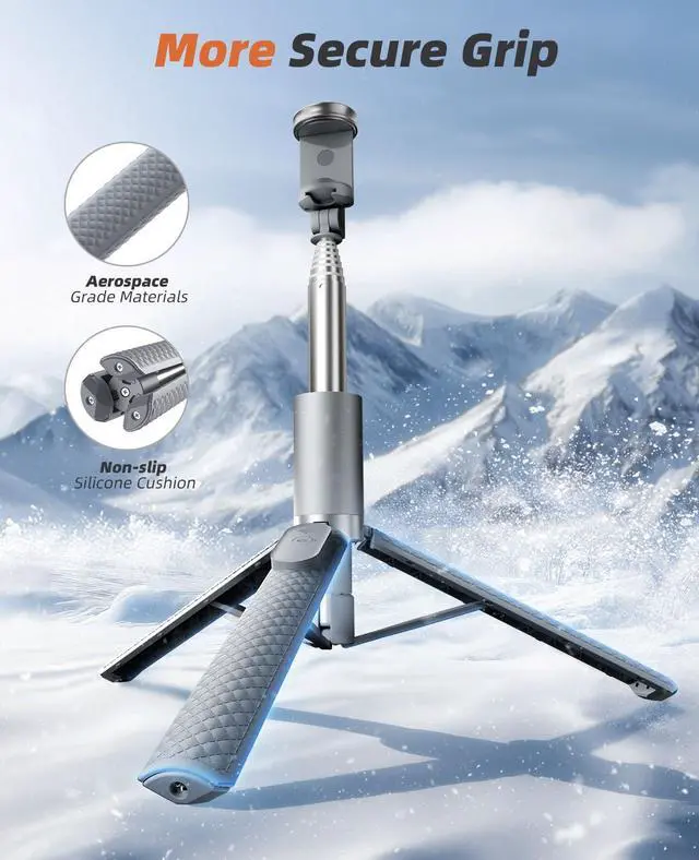 Alt view image 4 of 7 - Phone Tripod & Selfie Stick with Remote, Portable, Lightweight for Video Recording Vlog, Extendable Travel Tripod Stand Compatible with iPhone Android, Grey, 62"