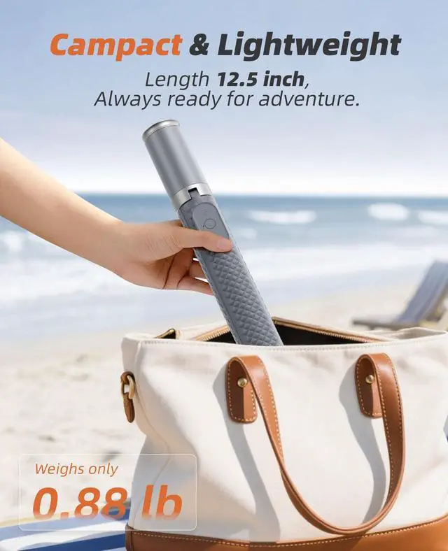 Alt view image 6 of 7 - Phone Tripod & Selfie Stick with Remote, Portable, Lightweight for Video Recording Vlog, Extendable Travel Tripod Stand Compatible with iPhone Android, Grey, 62"